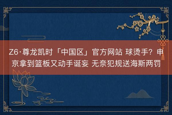 Z6·尊龙凯时「中国区」官方网站 球烫手？申京拿到篮板又动手诞妄 无奈犯规送海斯两罚