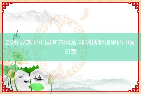 Z6尊龙凯时中国官方网站 非洲博物馆里的中国印章