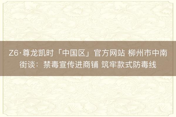 Z6·尊龙凯时「中国区」官方网站 柳州市中南街谈：禁毒宣传进商铺 筑牢款式防毒线