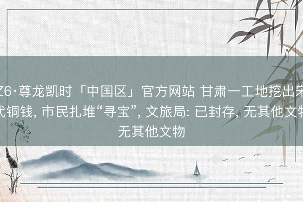 Z6·尊龙凯时「中国区」官方网站 甘肃一工地挖出宋代铜钱， 市民扎堆“寻宝”， 文旅局: 已封存， 无其他文物