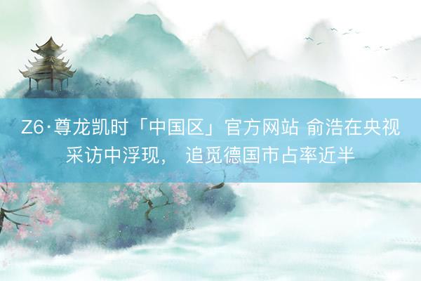 Z6·尊龙凯时「中国区」官方网站 俞浩在央视采访中浮现, 追觅德国市占率近半