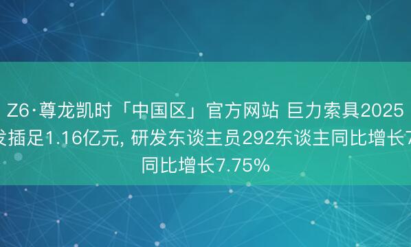 Z6·尊龙凯时「中国区」官方网站 巨力索具2025年研发插足1.16亿元， 研发东谈主员292东谈主同比增长7.75%