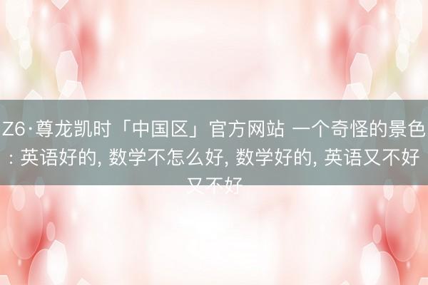 Z6·尊龙凯时「中国区」官方网站 一个奇怪的景色: 英语好的， 数学不怎么好， 数学好的， 英语又不好