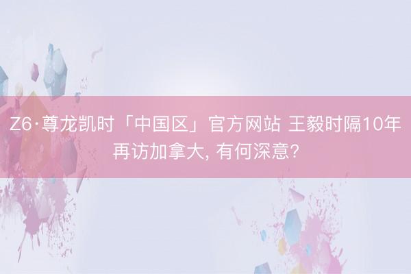 Z6·尊龙凯时「中国区」官方网站 王毅时隔10年再访加拿大, 有何深意?