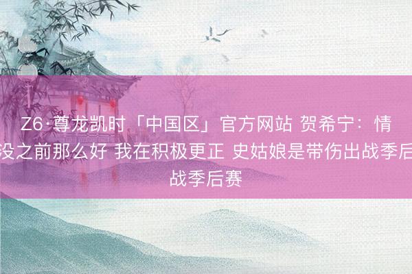 Z6·尊龙凯时「中国区」官方网站 贺希宁：情状没之前那么好 我在积极更正 史姑娘是带伤出战季后赛