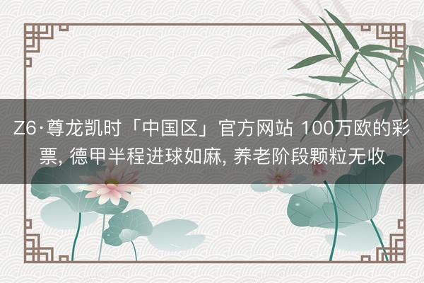 Z6·尊龙凯时「中国区」官方网站 100万欧的彩票， 德甲半程进球如麻， 养老阶段颗粒无收