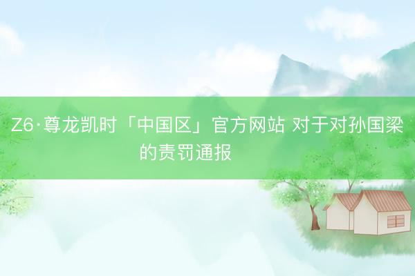 Z6·尊龙凯时「中国区」官方网站 对于对孙国梁的责罚通报 ​