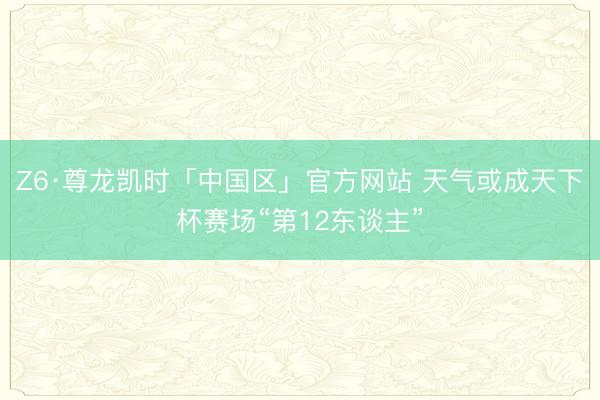 Z6·尊龙凯时「中国区」官方网站 天气或成天下杯赛场“第12东谈主”