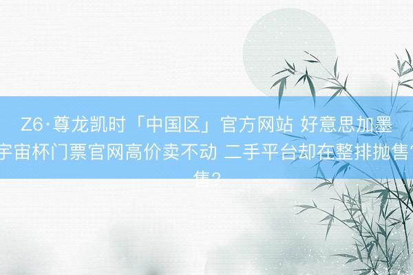 Z6·尊龙凯时「中国区」官方网站 好意思加墨宇宙杯门票官网高价卖不动 二手平台却在整排抛售?