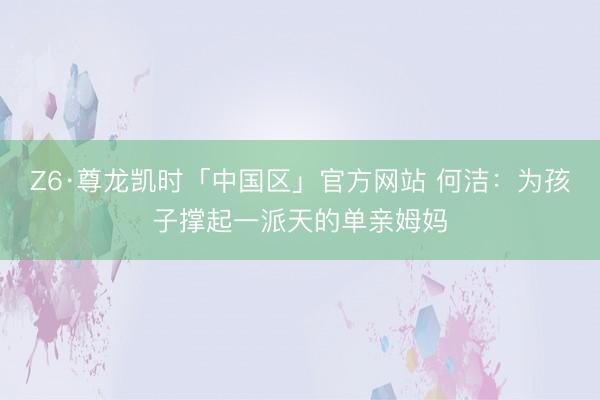 Z6·尊龙凯时「中国区」官方网站 何洁：为孩子撑起一派天的单亲姆妈