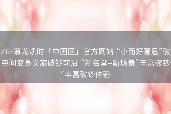Z6·尊龙凯时「中国区」官方网站 “小而好意思”破钞新空间变身文旅破钞前沿 “新名堂+新场景”丰富破钞体验