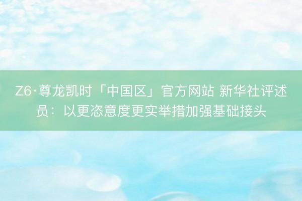 Z6·尊龙凯时「中国区」官方网站 新华社评述员:以更恣意度更实举措加强基础接头