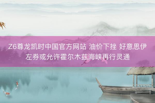 Z6尊龙凯时中国官方网站 油价下挫 好意思伊左券或允许霍尔木兹海峡再行灵通