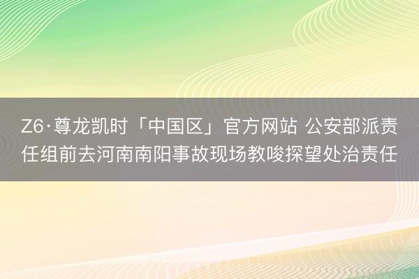 Z6·尊龙凯时「中国区」官方网站 公安部派责任组前去河南南阳事故现场教唆探望处治责任