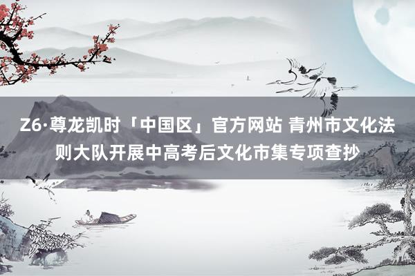 Z6·尊龙凯时「中国区」官方网站 青州市文化法则大队开展中高考后文化市集专项查抄