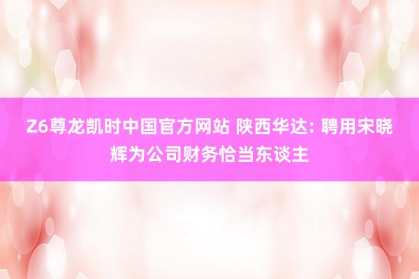 Z6尊龙凯时中国官方网站 陕西华达: 聘用宋晓辉为公司财务恰当东谈主